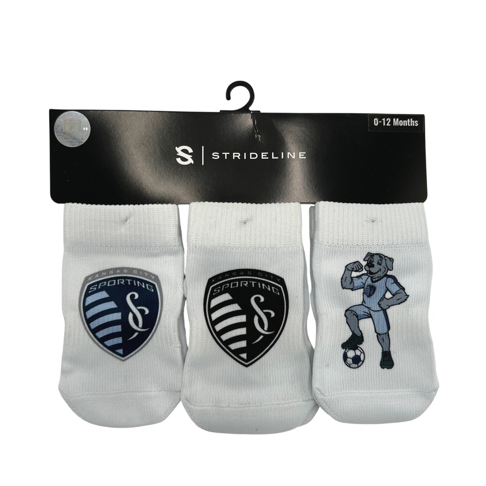 Strideline‎ Sporting Kansas City MLS Baby Socks 3 Pair Pack 0-12 Months